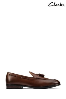 Clarks Tan Leather CitiStride Slip Shoes