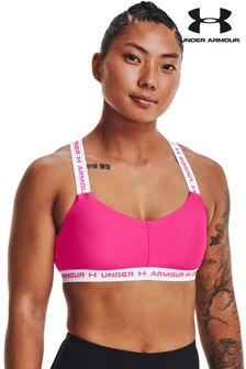 Under Armour Womens Pink Crossback Low Bra