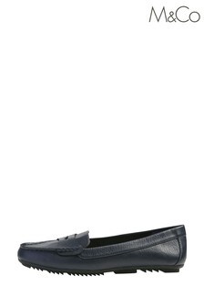 M&Co Blue Faux Leather Loafers