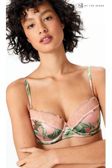 B by Ted Baker Pink Floral Satin Balcony Bra