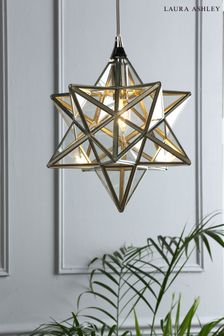 Polished Silver Star Single Pendant Ceiling Light