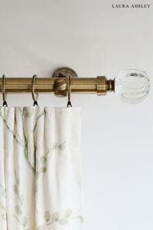Laura Ashley Brass 28mm Metal Curtain Pole With Vivien Glass Finial