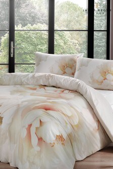 Janet Reger Pink Peony Glow Duvet Cover and Pillowcase Set
