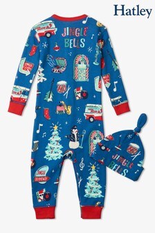 Hatley Blue Rockin Holidays Baby Coverall And Hat