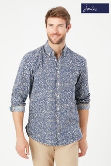 Joules Blue Floral Classic Fit Printed Shirt