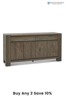 Bentley Designs Grey Logan Fumed Oak Wide Sideboard