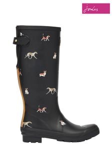 Joules Printed Wellies With Adjustable Back Gusset
