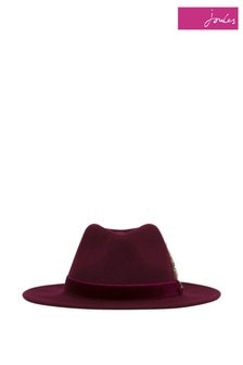 Joules Red Fedora With Safari Crown