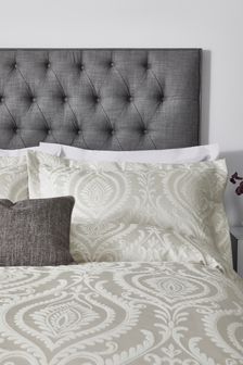 Champagne Gold Luxurious Damask Woven Jacquard Duvet Cover and Pillowcase Set