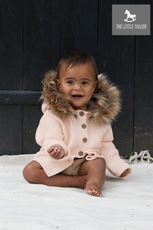 The Little Tailor Pink Faux-Fur Trimmed Hooded Jacket (A48120) | £42