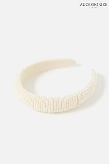 Accessorize Cream Bridal Round Pearl Headband