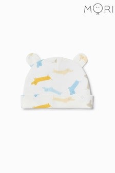 MORI Organic Cotton Baby Bear Hat In Pups Print