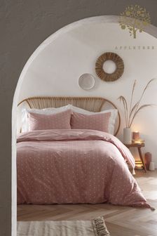 Appletree Pink Trenton Duvet Cover And Pillowcase Set