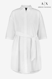 Armani Exchange White Shirt Dress