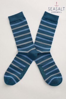 Seasalt Cornwall Men's Teal Sailor Socks (A49401) | £6.50
