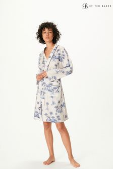 B by Ted Baker Blue Palm Cotton Robe