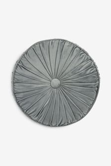 Grey Circle Pleat Cushion