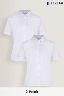 Trutex White Non Iron Short Sleeve Blouse 2 Pack (A50978) | £17 - £22