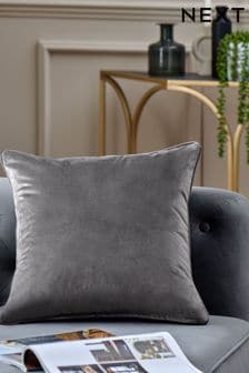 Charcoal Grey Matte Velvet Square Cushion