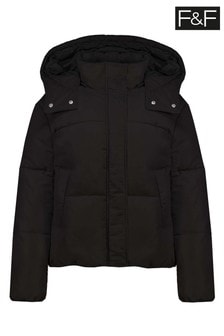 F&F Black Short Padded Coat