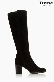Dune London Black Titaneum Knee High Boots