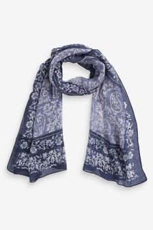 Paisley Print 100% Recycled Polyester Lightweight Scarf