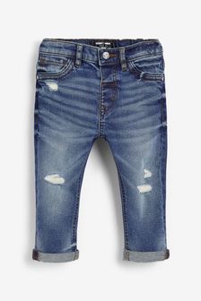 Mid Blue Distressed Jeans (3mths-7yrs) (A54682) | £12 - £14