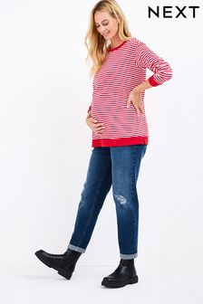 Ladies Ripped \u0026 Cropped Boyfriend Jeans 