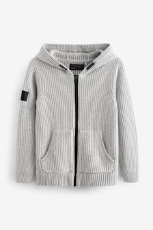 Knitted Hooded Zip Through (3-16yrs)