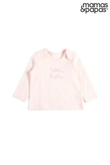 Mamas & Papas Pink Little Sister T-Shirt
