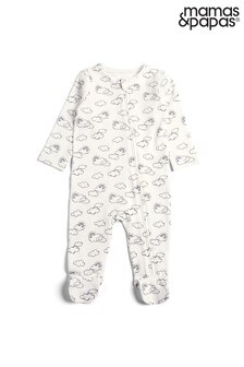 Mamas & Papas White Cloud Zip All-In-One