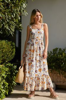 Pressed Flower Maxi Summer Dress