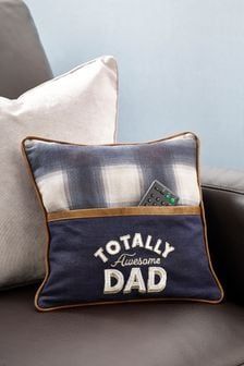 Navy Blue Totally Awesome Dad Cushion With Pocket