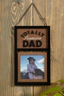 Wood Awesome Dad Hanging Picture Frame