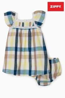 Zippy Baby Girls Multicoloured Chequered Dress And Bloomer Shorts