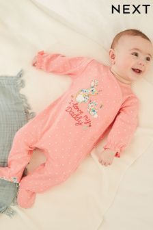 Pink Bunny Daddy Family Sleepsuit (0-2yrs) (A58241) | £8 - £9