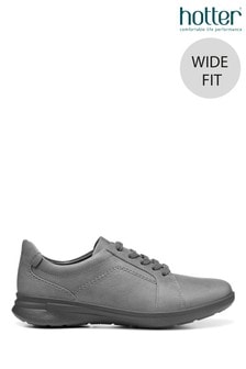 Hotter Grey Nightingale Wide Fit Lace-Up Full Covered Shoes