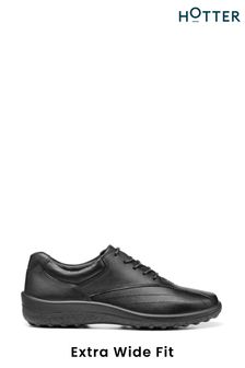 Hotter Black Tone II Extra Wide Fit Lace-Up Full Covered Shoes