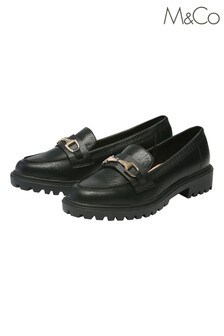 M&Co Black Chunky Slip-On Loafers
