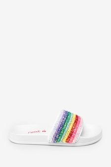 White Rainbow Glitter Sliders (A59859) | £9 - £12
