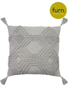 furn. Grey Halmo Woven Polyester Filled Cushion