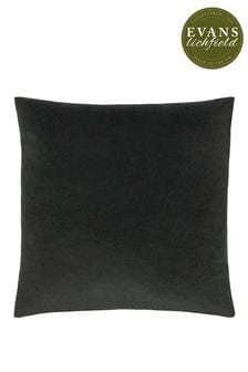 Evans Lichfield Charcoal Grey Sunningdale Velvet Polyester Filled Cushion