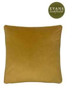 Evans Lichfield Saffron Yellow Opulence Velvet Polyester Filled Cushion