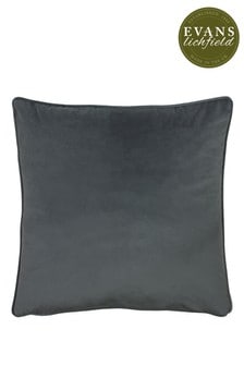Evans Lichfield Granite Grey Opulence Velvet Polyester Filled Cushion