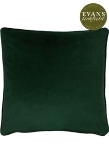 Evans Lichfield Bottle Green Opulence Velvet Polyester Filled Cushion