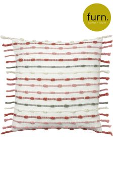 furn. Blush Pink/Natural Dhadit Striped Polyester Filled Cushion (A60004) | £15