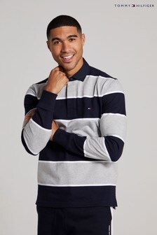 Tommy Hilfiger Blue Iconic Block Stripe Rugby Shirt