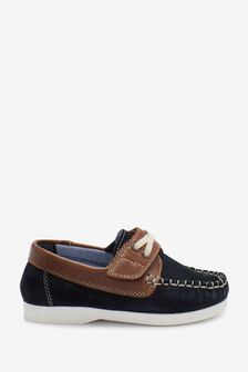 Tan Brown/Navy Blue Boat Shoes (A61265) | £26 - £30