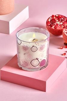Pink Rose and Pomegranate Scented Jar Waxfill Candle
