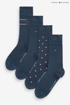 Tommy Hilfiger Mens Blue Tin Socks 4 Pack
